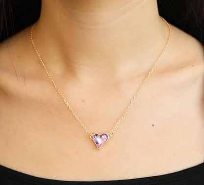 RZKING Golden Necklace for Women, Gifts for Best Friend Sister Mom Daughter - style: Colorful Heart