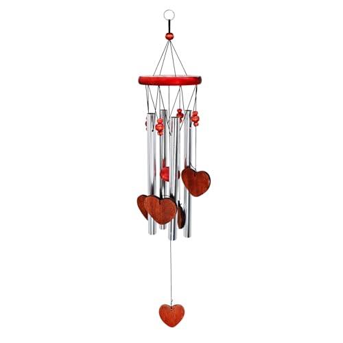 Horseshoe Heart Wind Chimes Outside Memorial Wind Chimes Loss of Loved One | Sympathy Gifts for Loss of Mother Mom Nana Grandma Friend in Memory Father Dad Bereavement Remembrance Condolence Passed Away - color: Love Wind Chime