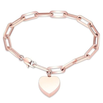Heart Urn Bracelet for Ashes for Women Men Cremation Jewelry - color: Rose