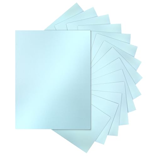 Silunkia 120 Sheets Light Blue Shimmer Cardstock 8.5 x 11 Paper 92lb | Thick Craft Paper Light Blue Card Stock for DIY Cards Making, Greeting Cards, Wedding Invitations, Menus - color: Blue, size: 120 Sheets