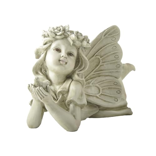 Garden Angel with Bird Statue, Resin Fairy Outdoor Memorial Decor | Weather-Resistant Accent For Patios, Yards, Gardens And Thoughtful Gifts - style: Angel Holding A Bird