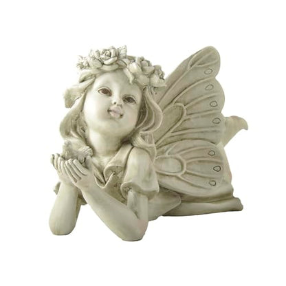 Garden Angel with Bird Statue, Resin Fairy Outdoor Memorial Decor | Weather-Resistant Accent For Patios, Yards, Gardens And Thoughtful Gifts - style: Angel Holding A Bird
