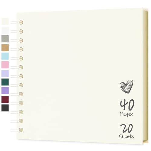 Scrapbook Photo Album 7"x7" 20 Sheets 47 Pages Hardcover Kraft Paper Cream - color: Cream, size: 7"x7" 20 Sheets