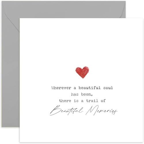 Sympathy Cards - Small Love Heart Heartfelt Poem, Thinking of You for Women and Men - Bereavement Gifts for Loss of Dad Mum Sister Brother Husband Wife, Memorial Present - Blank Inside with Envelope