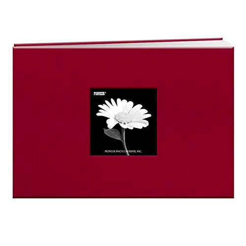 Pioneer 5 Inch by 7 Inch Postbound Fabric Frame Front Memory Book, Apple Red - color: Apple Red, size: 5"x7"