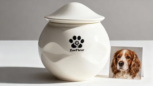 Landscape Art Pet Urn, Resin Memorial Box for Cat or Dog Ashes, Small Keepsake(A-White) - color: A-white