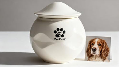 Landscape Art Pet Urn, Resin Memorial Box for Cat or Dog Ashes, Small Keepsake(A-White) - color: A-white