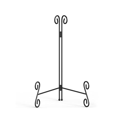 Plate Stands for Display, 10 Inch Easel Stand for Decoration Plate, 1 Pack Black Metal Plate Holder for Photos Plates Cookbooks Albums - size: 10 Inch - 1Pack