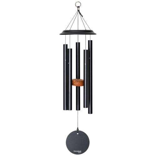 by Wind River – 26 inch Black Wind Chime for Patio, Backyard, Garden, and Outdoor décor (Aluminum Chime) Made in the USA - color: Black