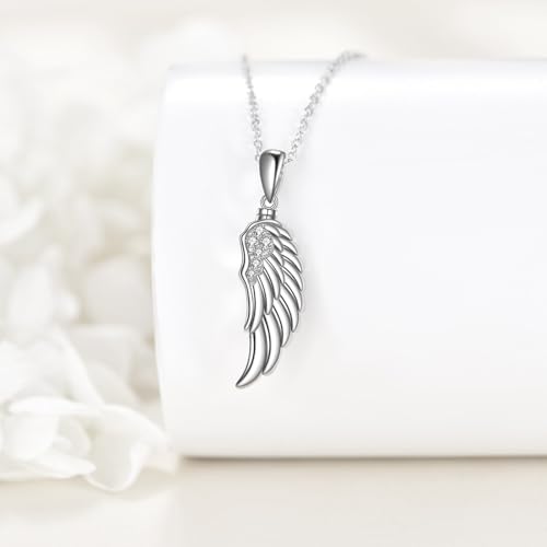 VONALA Urn Necklace Sterling Silver Memorial gifts for Ashes Keepsake Jewelry - style: Wing