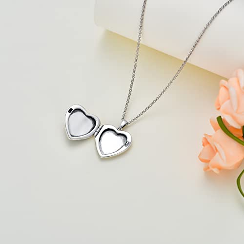 Dorunmo Locket Necklace 925 Sterling Silver Pictures Photo Keep Someone Near to You Custom Lockets Mother's Day Jewelry Personalized Photo Locket Gifts - color: C-Lotus, style: Locket Only