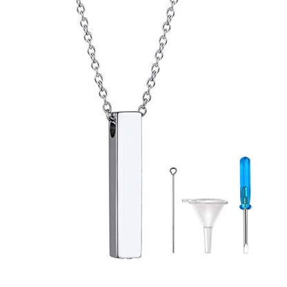 GOLDCHIC JEWELRY Urn Necklaces for Ashes, Stainless Steel Pet/Cross/Birthstone/Tree of Life Personalized Keepsake Memorial Jewelry for Women - color: Cube - 316L Stainless Steel, style: No Engraving