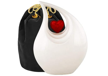 Heart of Love Cremation Urn for Human Ashes – Large Adult Funeral Urn, Decorative Memorial Urn, Metal Burial Urn for Loved One Ashes (Non-Customize, Adult)