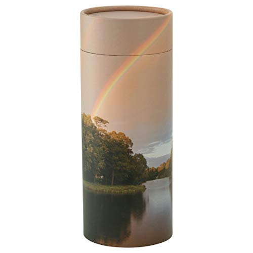 Rainbow Pond Scattering Tube - Medium, Biodegradable Cremation Urn for Ashes, Medium Sized Cremation Urn, 10 Inches High