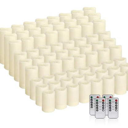 fclayvts 72-Pack LED Flameless Candles with Remote Control -Flickering Flameless Candles-Remote Timer Perfect for Wedding Parties, and Special Occasions(Three Sizes) - size: 72-Pack