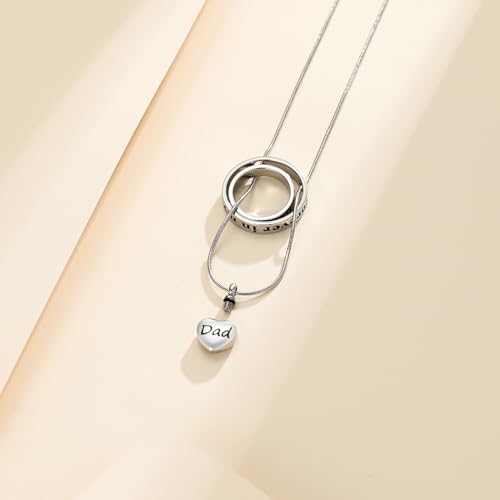 Cremation Jewelry Urn Necklace for Human Ashes for Women Men Eternal Loved Circle Memorial Ashes Keepsake Pendant - color: Customize