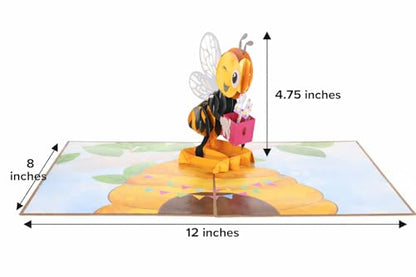 iGifts And Cards Happy Bee-Day 3D Pop-Up Card - Funny Birthday Present 6x8 | Honey Bee Design, Beehive Theme, Thinking of You, Mother's Day Greeting, Wife, Spouse, Valentine's Keepsake, Fun Celebration - color: Birthday Bee