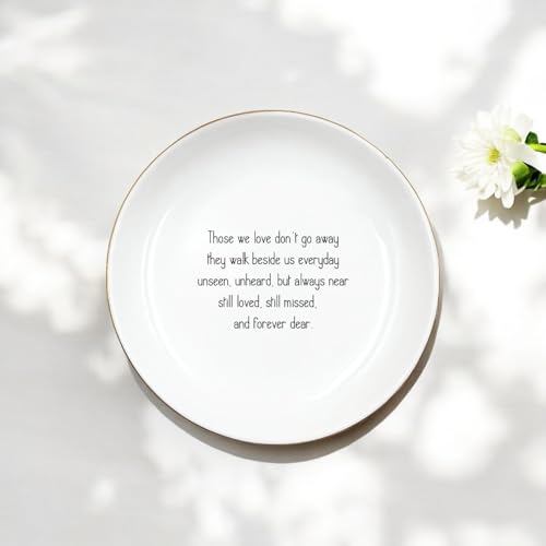 Customized Circle Ring Dish, White Ceramic Memory Dish, Trinket Storage For Sympathy, Grief Gift, Friendship Family, Pet Sympathy - Those We Love Don't Go Away - color: Sympathy 2