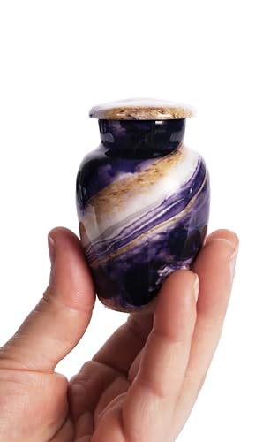 Dream River Small Keepsake Urns for Human Ashes (Set of 4) – Mini Sharing Urns for Family – Small Cremation Urns with Threaded Lids and Velvet Storage Bags - size: Small