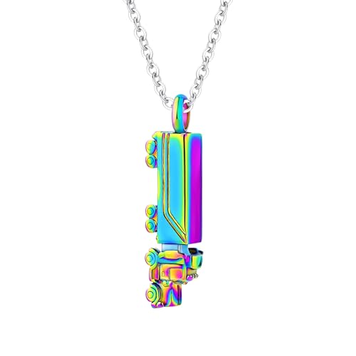 18 Wheeler Semi Truck Urn Necklace for Ashes Stainless Steel Cremation Memorial Pendant Trucker Keepsake Gift for Men Women - color: Colorful