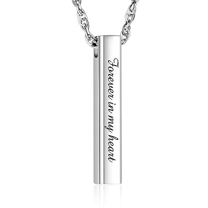 abooxiu Urn Necklace for Human Ashes Cremation Jewelry for Ashes Stainless Steel Keepsake Ashes Necklace Memorial Urn Jewelry Pendant for Women Men - Forever in my heart - style: Silver