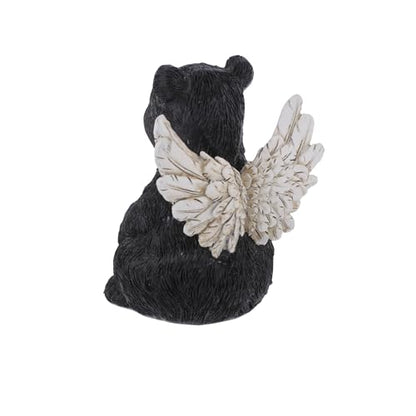 The Bridge Collection Black Bear Angel Figurine – Faith Animal Memorial | Hand-Painted Inspirational Animal with Angel Wings Indoor & Outdoor Cabin & Home Decor