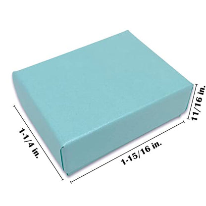 TheDisplayGuys 100 Cardboard Jewelry Gift Boxes with Inserts - Turquoise - color: Pearl Teal, size: 1 Count (Pack of 100)