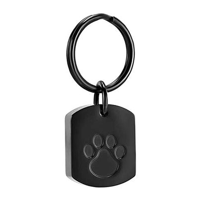 RIPFEVURN Pet Cremation Jewelry Dog Cat Paw Urn Keychain for Ashes for Women Men Memorial Keepsake Pendant - color: Black