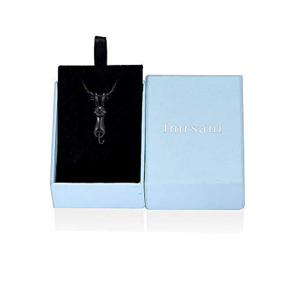 Imrsanl Pet Cremation Jewelry for Ashes Cat Urn Necklace - color: Black