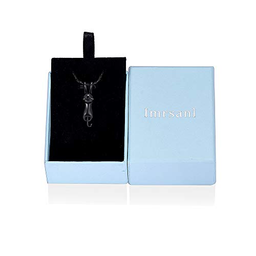 Imrsanl Pet Cremation Jewelry for Ashes Cat Urn Necklace - color: Black