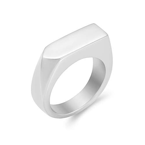 Minicremation Cremation Jewelry for Ashes Geometry Simple Style Memorial Urn Ring Ashes Holder with Fill Kit Keepsake Cremation Ring for Men - color: Silver