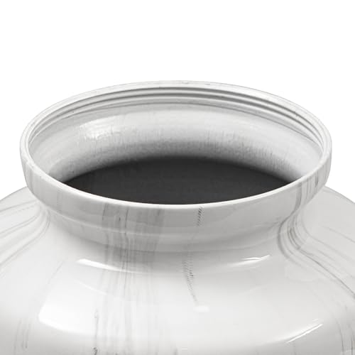 White Marble Finish Urn for Ashes Adult Male Female - size: Large,White Marble Finish