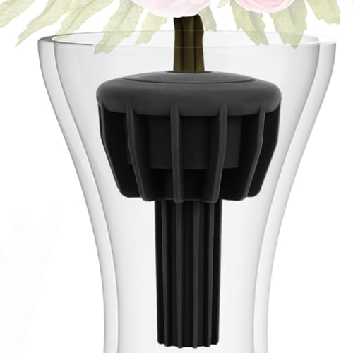 Cemetery Vase Rubber Inserts, Silicone Secure Flowers Holder for Headstone,Black 1 Pack - color: Black