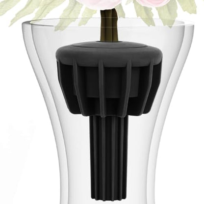 Cemetery Vase Rubber Inserts, Silicone Secure Flowers Holder for Headstone,Black 1 Pack - color: Black