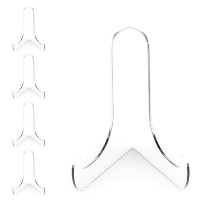 Boloyo 60-Degree Angle Acrylic Plate Display Stand , 3 Inch 5PC Clear Acrylic Display Holder Easel Base for Home Office Kitchen School Art Display - color: 60-Degree Angle, size: 3 inch(5PC)