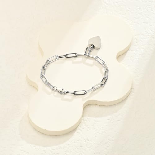 Heart Urn Bracelet for Ashes for Women Men Cremation Jewelry - color: Silver