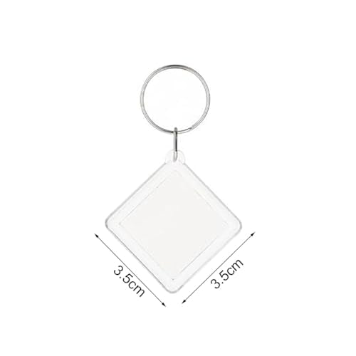 BetterJonny 20Pcs Acrylic Picture Keychain Blanks in Clear Acrylic Picture Frame Keyrings - color: Rhombic