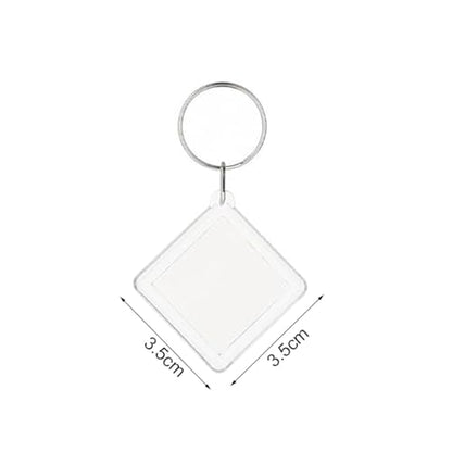 BetterJonny 20Pcs Acrylic Picture Keychain Blanks in Clear Acrylic Picture Frame Keyrings - color: Rhombic
