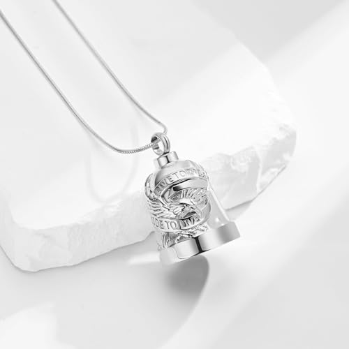 Eagle Love Cremation Keychain Bell Urn Necklaces for Ashes Keepsake Ash Pendant Memorial Urn Keychain Jewelry - color: A-silver