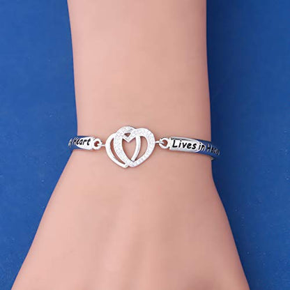 FAADBUK Memorial Jewelry Loss Gift A Piece of My Heart Lives In Heaven Bracelet In Memory of Loved Son Daughter Sympathy Gift - color: A Piece Of C-S