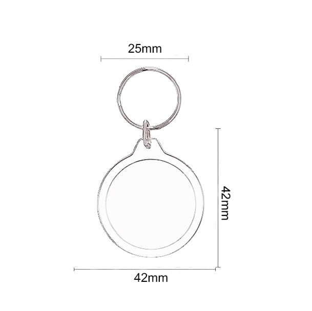 BetterJonny 20Pcs Acrylic Picture Keychain Blanks in Clear Acrylic Picture Frame Keyrings - color: Round