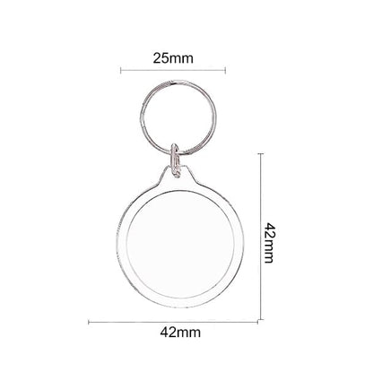 BetterJonny 20Pcs Acrylic Picture Keychain Blanks in Clear Acrylic Picture Frame Keyrings - color: Round