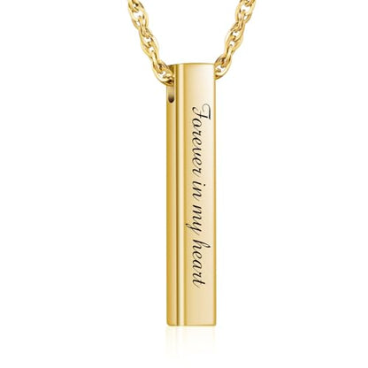 abooxiu Urn Necklace for Human Ashes Cremation Jewelry for Ashes Stainless Steel Keepsake Ashes Necklace Memorial Urn Jewelry Pendant for Women Men - Forever in my heart - style: Gold