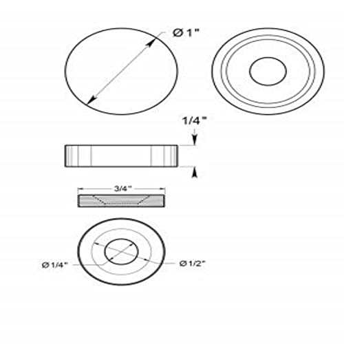 Deltana SCF100U3 Flat Round Screw Cover Clavo - color: Polished Brass