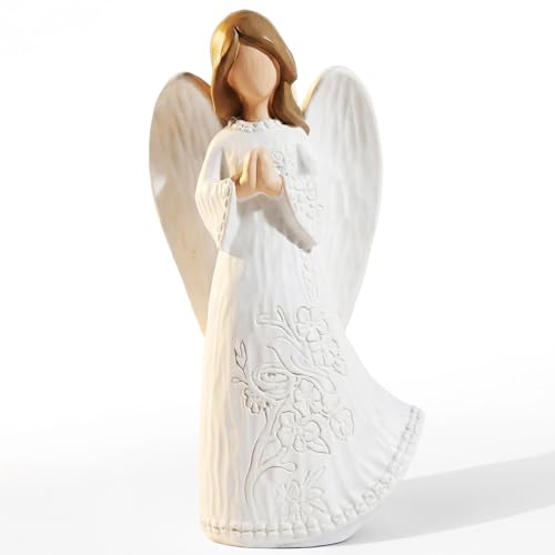 Sympathy Praying Angel Figurine for Loss of Loved One – Christian Praying Angel Keepsake, Hand-Painted Memorial Gift for Women, Grief & Bereavement Gift