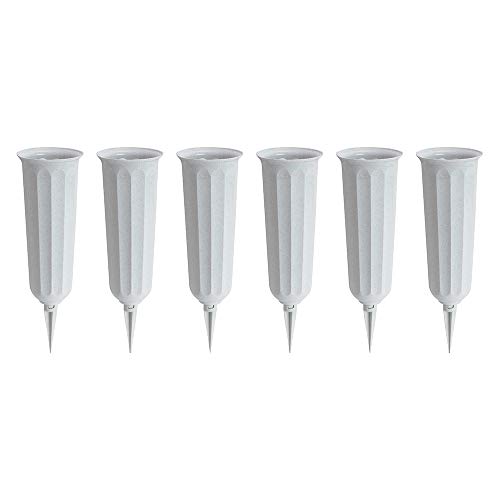 Stone Plastic Cemetery Vase, 6-Pack - color: Stone