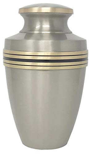 Revere Pewter Adult Cremation Urn - Modern Accents - Silver - Momentful Life