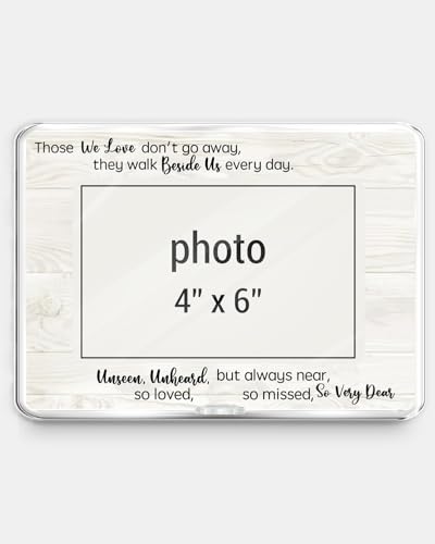 Memorial Picture Frame, Memorial Sympathy Gifts for Loved | One Mother Father Grandma Grandpa, in Loving Memory Photo Frame for 4 x 6 Inch Photo