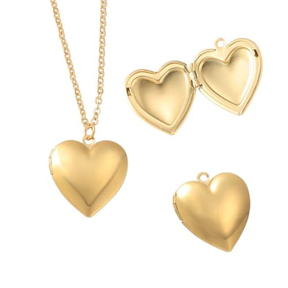 Gold Love Heart Locket Necklace Photo Locket Necklace
