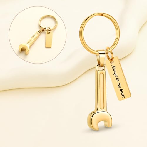 Oinsi Men's Cremation Jewelry Made Of 316L Stainless Steel Hammer Memorial Urn Necklace Pendant Keepsake Holder Jewelry For Ashes - color: B-Gold
